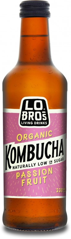 LO BROS Organic Passionfruit Kombucha Bottle